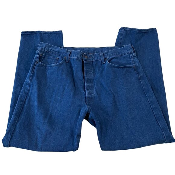 Levis' 501 Original Fit Indigo Blue Jeans Men's Size 40x30 Button Fly - Picture 4 of 7